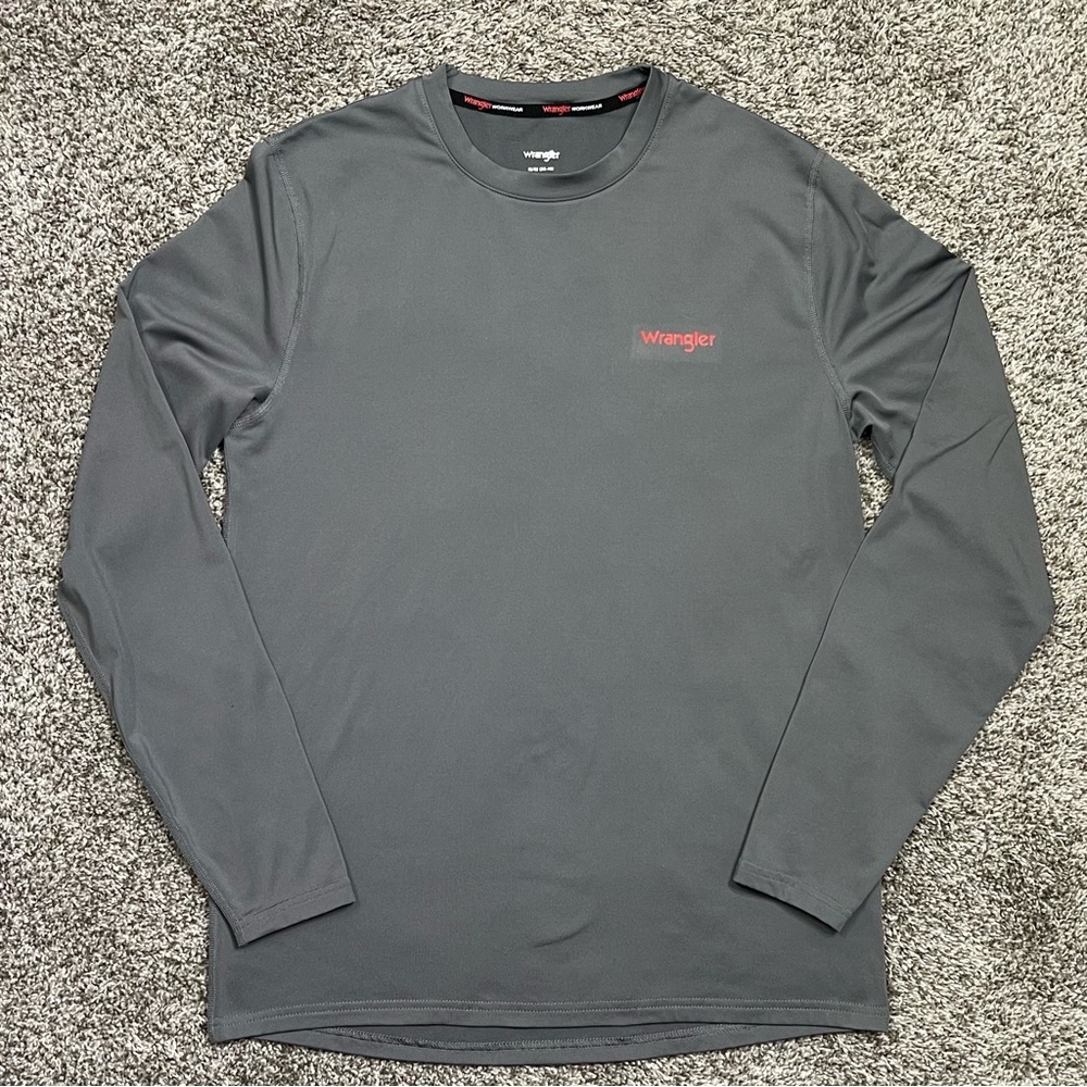 Wrangler Workwear Performance Long Sleeve Moisture Wicking Shirt Gray Size M